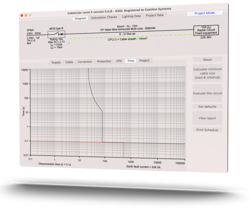 CableCalc BS7671 Electrical calculation and design software