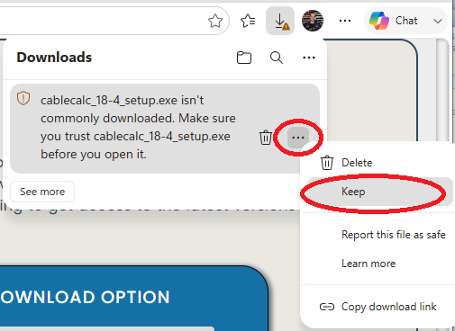 Edge file download screenshot