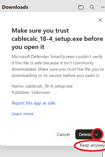 Edge file download screenshot
